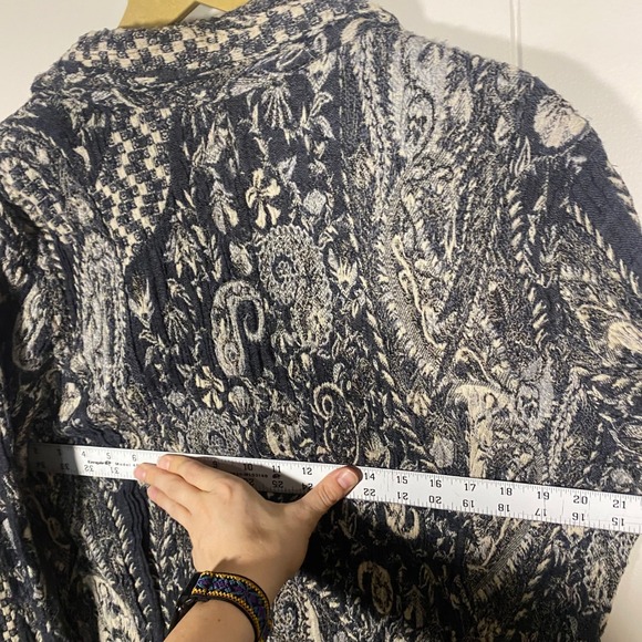 Laura Ashley Women's XL Textured Paisley Mixed Media Blazer Boho Lagenlook - Picture 9 of 14